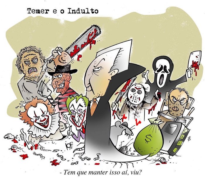 Resultado de imagem para indulto de temer charges