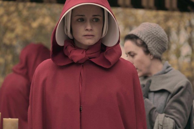 The Handmaids Tale -- Faithful Episode 105 -- Serena Joy makes Offred a surprising proposition. Offred remembers the unconventional beginnings of her relationship with her husband. Ofglen (Alexis Bledel), shown. (Photo by: George Kraychyk/Hulu)