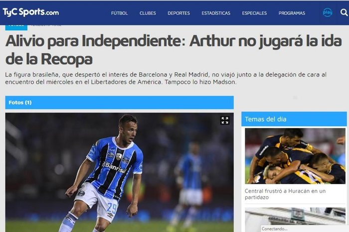 Reprodução / Tyc Sports