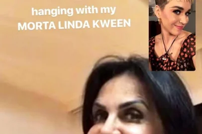 Katy Perry compartilha foto de conversa em vídeo com Gretchen
