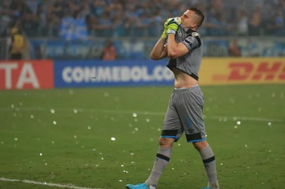  PORTO ALEGRE, RS, 21.02.2018. Grêmio enfrenta o Independiente na Arena no jogo de volta da Recopa Sul-Americana em Porto Alegre.Foto: André Ávila/Agência RBS