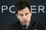 Mercedes AMG Petronas Formula One Team Principal and Executive Director,  Toto Wolff speaks at a press conference ahead of the launch of the new 2018 season Mercedes-AMG F1 W09 EQ Power+ Formula One car at Silverstone motor racing circuit near Towcester, central England on February 22, 2018.  / AFP PHOTO / Justin TALLIS