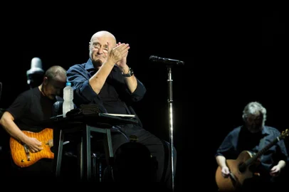 Foto do show do Phil Collins no Maracanã, no Rio de Janeiro, em 22 de fevereiro de 2018.