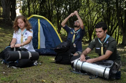  CAXIAS DO SUL, RS, BRASIL, 02/03/2018 - Escoteiros caxienses participam de congresso regional. (Marcelo Casagrande/Agência RBS)