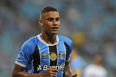 Grêmio x Novo Hamburgo, na Arena do Grêmio, em Porto Alegre, pela 9ª rodada do Gauchão. Na foto, Thonny Anderson, autor do primeiro gol do Grêmio