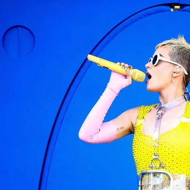 (FILES) This file photo taken on May 12, 2017 shows Katy Perry as she performs on stage during 102.7 KIIS FMs 2017 Wango Tango at StubHub Center in Carson, California.  Katy Perrys songs used to delight in first-time innocence -- she kissed a girl (and she liked it), and a night of love made her feel like she was living a teenage dream.Now 32, the pop superstar has discovered adulthood. On a new album, her sound is sultry and her experiences are anything but chaste.Witness, which comes out June 9, 2017, marks Perrys first album since 2013 and comes after the artist largely retreated for a year following the blockbuster success of her Prism album and tour. / AFP PHOTO / GETTY IMAGES NORTH AMERICA / Rich Fury
