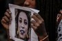  FLORIANÓPOLIS, SC, BRASIL - 15/03/2018Manifestantes pedem justiça após caso Marielle Franco