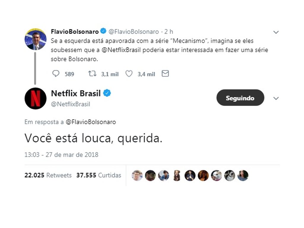 Netflix rebate filho de Bolsonaro sobre possível série com o seu pai