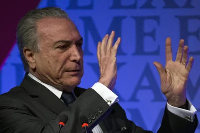 Vice-presidente da República, Michel Temer, fala em evento da Revista Exame, em São Paulo