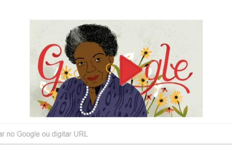 Google Doogle de Maya Angelou, nascida em 4 de abril de 1928.