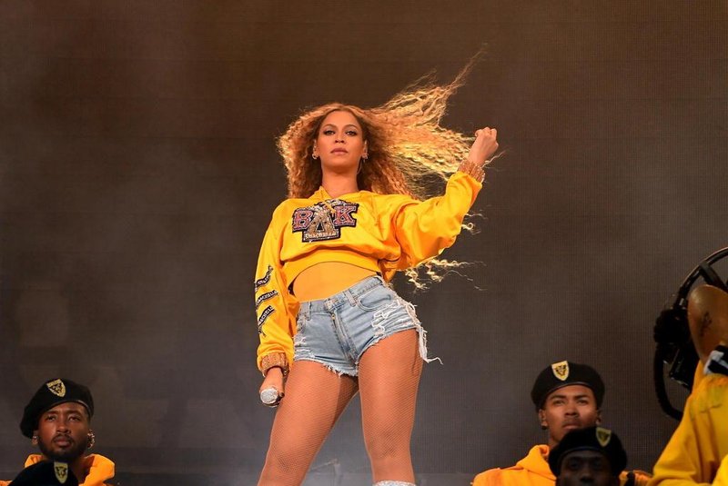 INDIO, CA - APRIL 14: Beyonce Knowles performs onstage during 2018 Coachella Valley Music And Arts Festival Weekend 1 at the Empire Polo Field on April 14, 2018 in Indio, California.   Larry Busacca/Getty Images for Coachella /AFP