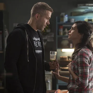 DEADPOOLWade Wilson (Ryan Reyonlds) and new squeeze Vanessa (Morena Baccarin) trade some pointed barbs, in DEADPOOL.Photo Credit: Joe LedererTM & Â© 2015 Marvel & Subs. Â TM and Â© 2015 Twentieth Century Fox Film Corporation. Â All rights reserved. Â Not for sale or duplication.