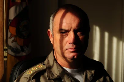  CAXIAS DO SUL, RS, BRASIL, 10/05/2018. Coronel Ricardo Cardoso, 49 anos, assume como comandante do Comando Regional de Policiamento Ostensivo (CRPO) da Serra e a a responder pela Brigada Militar (BM) na região. (Diogo Sallaberry/Agência RBS)