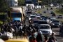  ARARICÁ, RS, BRASIL, 23-05-2018. No terceiro dia de mobilização nacional em protesto contra a alta nos preços dos combustíveis, caminhoneiros fazem novas manifestações em rodovias no Rio Grande do Sul.  (ANDRÉ ÁVILA/AGÊNCIA RBS)