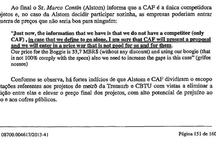 Reprodução / Processo administrativo do Cade