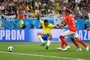  Brazil's forward Gabriel Jesus falls during the Russia 2018 World Cup Group E football match between Brazil and Switzerland at the Rostov Arena in Rostov-On-Don on June 17, 2018. / AFP PHOTO / JOE KLAMAR / RESTRICTED TO EDITORIAL USE - NO MOBILE PUSH ALERTS/DOWNLOADSEditoria: SPOLocal: Rostov-on-DonIndexador: JOE KLAMARSecao: soccerFonte: AFPFotógrafo: STF