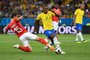 Switzerlands midfielder Blerim Dzemaili (L) and Brazils midfielder Fernandinho compete for the ball during the Russia 2018 World Cup Group E football match between Brazil and Switzerland at the Rostov Arena in Rostov-On-Don on June 17, 2018. / AFP PHOTO / JOE KLAMAR / RESTRICTED TO EDITORIAL USE - NO MOBILE PUSH ALERTS/DOWNLOADS