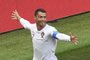  Portugals forward Cristiano Ronaldo celebrates opening the scoring for Portugal during the Russia 2018 World Cup Group B football match between Portugal and Morocco at the Luzhniki Stadium in Moscow on June 20, 2018. / AFP PHOTO / Patrik STOLLARZ / RESTRICTED TO EDITORIAL USE - NO MOBILE PUSH ALERTS/DOWNLOADSEditoria: SPOLocal: MoscowIndexador: PATRIK STOLLARZSecao: soccerFonte: AFPFotógrafo: STR
