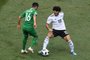  Egypt's forward Mohamed Salah (R) dribble spast Saudi Arabia's midfielder Hussain Al Moqahwi during the Russia 2018 World Cup Group A football match between Saudi Arabia and Egypt at the Volgograd Arena in Volgograd on June 25, 2018. / AFP PHOTO / Mark RALSTON / RESTRICTED TO EDITORIAL USE - NO MOBILE PUSH ALERTS/DOWNLOADSEditoria: SPOLocal: VolgogradIndexador: MARK RALSTONSecao: soccerFonte: AFPFotógrafo: STF