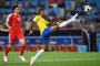  Brazils midfielder Paulinho controls the ball during the Russia 2018 World Cup Group E football match between Serbia and Brazil at the Spartak Stadium in Moscow on June 27, 2018. / AFP PHOTO / Francisco LEONG / RESTRICTED TO EDITORIAL USE - NO MOBILE PUSH ALERTS/DOWNLOADSEditoria: SPOLocal: MoscowIndexador: FRANCISCO LEONGSecao: soccerFonte: AFPFotógrafo: STF