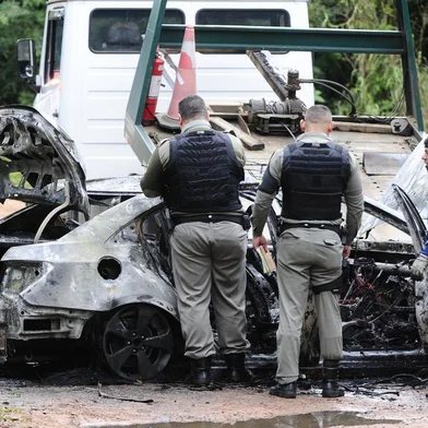 NOVO HAMBURGO, RS, BRASIL, 06-07-2018. Criminosos atacam banco e trocam tiros com guardas em Novo HamburgoEste é o sexto ataque a agências bancárias em cinco municípios do RS em pouco mais de 24 horas. (RONALDO BERNARDI/AGÊNCIA RBS)