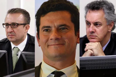 Rogério Favreto, Sergio Moro e Gebran Neto. Fotos: Sylvio Sirangelo/TRF4/Divulgação, Lucas Correia/Agência RBS e Sylvio Sirangelo/TRF4/Divulgação