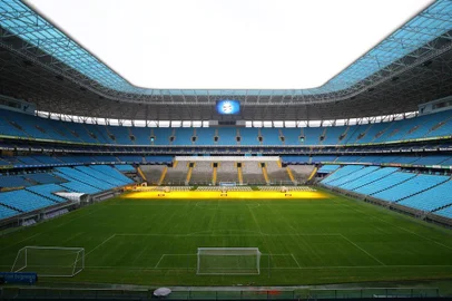  PORTO ALEGRE, RS, BRASIL - 17/07/2018 - Condições do gramado da Arena do Grêmio após a parada para a Copa do Mundo. (Lauro Alves/Agência RBS)