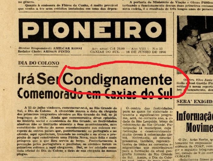 Acervo Centro de Memória da Câmara de Vereadores de Caxias do Sul / reprodução