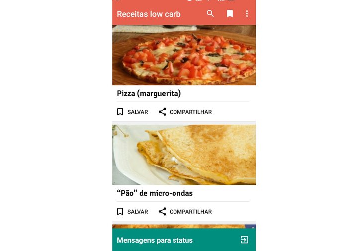 Reprodução / Receitas Low Carb App