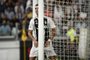 Juventus Portuguese forward Cristiano Ronaldo stands by Lazios post after missing a shot during the Italian Serie A football match Juventus vs Lazio on August 25, 2018 at the Allianz Stadium in Turin. / AFP PHOTO / Filippo MONTEFORTE