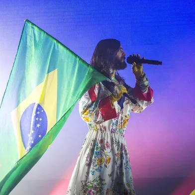 THIRTY SECONDS TO MARS EM SÃO PAULOSP - THIRTY/SECONDS - GERAL - Apresentação da banda estadunidense Thirty Seconds to Mars, que aconteceu nesta quinta-feira (27), no Espaço das Américas, en São Paulo com a turnê The Monolith Tour. O show u ntou com participação esp do r pper Projota. A banda que  que é formada pelos dois irmãos Jared Leto e Shannon Leto celebram 20 anos de banda em 2018, trazendo um show com uma sonoridade entre o pop rock e o electropop. 27/09/2018 - Foto: EMERSON SANTOS/FOTOARENA/FOTOARENA/ESTADÃO CONTEÚDOEditoria: GERALLocal: SÃO PAULOIndexador: EMERSON SANTOSFonte: 1612568Fotógrafo: FOTOARENA