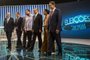 Brazilian presidential candidates (L to R) Henrique Meirelles (MDB), Alvaro Dias (Podemos), Ciro Gomes (PDT) , Guilherme Boulos (PSOL), Geraldo Alckmin (PSDB), Marina Silva (Rede) and Fernando Haddad (PT) take part in the presidential debate ahead of the October 7 general election, at Globo television network headquarters in Rio de Janeiro, Brazil on October 04, 2018. Right-wing frontrunner Jair Bolsonaro, who was stabbed on September 6 during a campaign rally in the southern state of Minas Gerais, is absent due to medical reasons.  / AFP PHOTO / Daniel RAMALHO