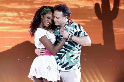Brennda Martins e Danton Mello na Dança dos Famosos.