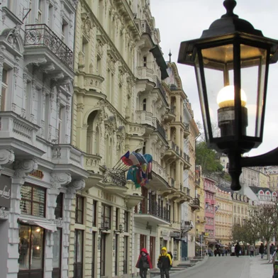 Vista de Karlovy Vary, cidade balneária da República Tcheca, a 120 quilômetros de Praga.