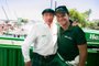  PORTO ALEGRE, RS, BRASIL, 10-11-2018. Jackie Stewart e Rubinho. Rubens Barrichello participa do evento Heineken F1 Experience na orla do Guaíba. (FOTO ANDRÉA GRAIZ/AGÊNCIA RBS)Indexador: Anderson Fetter