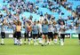 Jogadores do Grêmio comemoram virada sobre o Vasco e ingresso no G-4