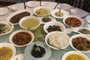 Comida fresca na China, mesa, alimentos, pequim