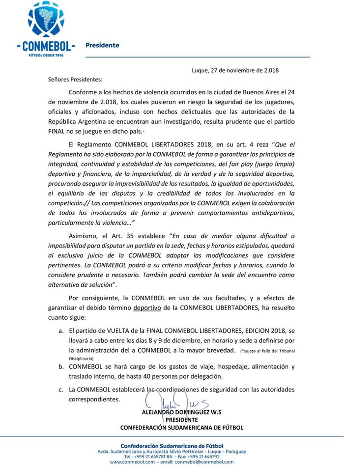 Divulgação / Conmebol Divulgação / Conmebol