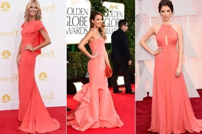 Heidi Klum, Jessica Alba e Anna Kendrick vestindo coral | Fotos: AFPcoralImportação Donn