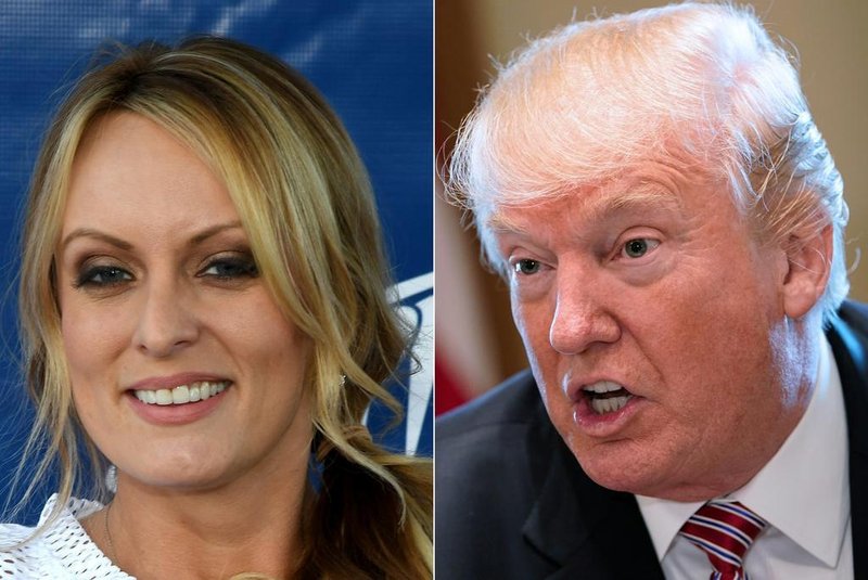  (FILES) In this file photo taken on February 14, 2018 (COMBO) This combination of file pictures created on February 14, 2018 shows a file photo taken on February 4, 2018 of adult film actress/director Stormy Daniels as she hosts a Super Bowl party at Sapphire Las Vegas Gentlemens Club in Las Vegas, Nevada and US President Donald Trump speaking during a meeting with bipartisan members of Congress on infrastructure in the Cabinet Room of the White House on February 14, 2018 in Washington, DC. - US President Donald Trump on December 10, 2018 claimed hush payments to alleged former lovers before the 2016 presidential election were legal, pointing to a simple private transaction. Federal prosecutors in New York on Friday urged substantial jail time for his former lawyer Michael Cohen who pleaded guilty in August to bank fraud and campaign finance violations as a result of the pay-offs to two women who claimed to have had sexual encounters with Trump.But Trump denied the payments constituted a violation of US campaign financing laws. (Photos by Ethan Miller and MANDEL NGAN / various sources / AFP)Editoria: ACELocal: WashingtonIndexador: ETHAN MILLERSecao: celebrityFonte: AFPFotógrafo: STR