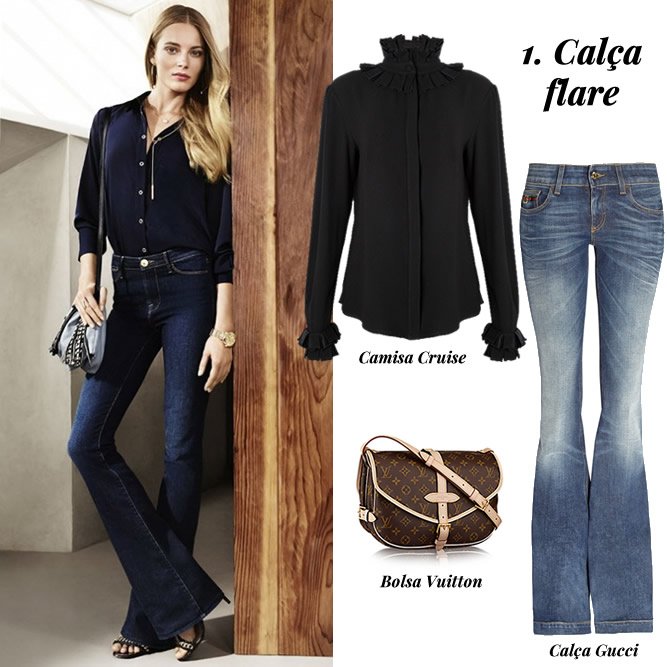 calça flare alonga a silhueta
