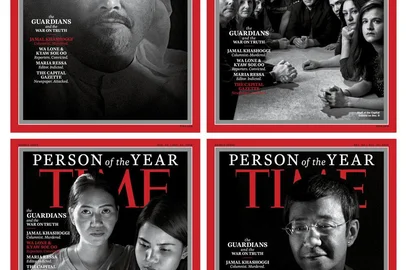 Time magazine unveils its Person of the YearThis image obtained December 11, 2018 courtesy of Time magazine shows the covers for Time magazine Person of the Year December 24/December 31 2018. - Saudi journalist Jamal Khashoggi, who was murdered in October at his countrys Istanbul consulate, was on December 11, 2018 named Time magazines Person of the Year alongside several other journalists. The magazine also honored Philippine journalist Maria Ressa, Reuters reporters Wa Lone and Kyaw Soe Oo -- currently imprisoned in Myanmar -- and the staff of the Capital Gazette in Annapolis, Maryland, including five members killed in a June shooting. (Photo by Moises SAMAN / TIME Inc. / AFP) / RESTRICTED TO EDITORIAL USE - MANDATORY CREDIT AFP PHOTO / TIME MAGAZINE/MOISES SAMAN/HANDOUT - NO MARKETING NO ADVERTISING CAMPAIGNS - DISTRIBUTED AS A SERVICE TO CLIENTSEditoria: HUMLocal: New YorkIndexador: MOISES SAMANSecao: celebrityFonte: TIME Inc.Fotógrafo: STR
