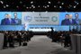  Polish Secretary of State in the Ministry of Environment, Government Plenipotentiary for COP24 Presidency, Michal Kurtyka (on screen) speaks during the inaugural session  at the 24th Conference of the Parties to the United Nations Framework Convention on Climate Change (COP24) summit on December 2, 2018 in Katowice, Poland. - Representatives from nearly 200 countries began crunch UN climate talks in Poland against a backdrop of dire environmental warnings and a call for action against the urgent threats posed by climate change. (Photo by Janek SKARZYNSKI / AFP)Editoria: SCILocal: KatowiceIndexador: JANEK SKARZYNSKISecao: weather scienceFonte: AFPFotógrafo: STF
