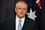 (FILES) In this file photo taken on August 24, 2018 Australias incoming Prime Minister Scott Morrison speaks at a press conference in Canberra. - Australia now recognises west Jerusalem as Israels capital, Prime Minister Scott Morrison said on December 15, 2018, but a contentious embassy shift from Tel Aviv will not occur until a peace settlement is achieved. (Photo by SAEED KHAN / AFP)