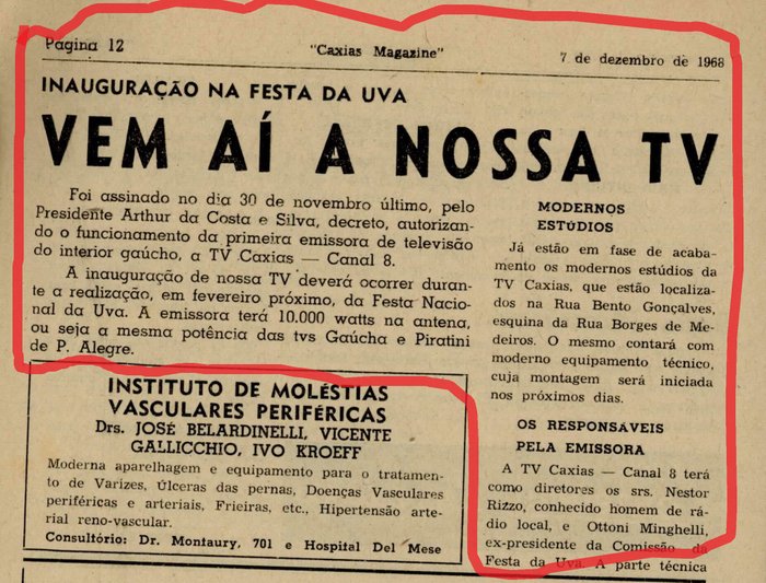 Centro de Memória da Câmara de Vereadores de Caxias do Sul / reprodução