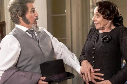  O Tempo Não Para , Agustina (Rosi Campos) , Dom Sabino (Edson Celulari)