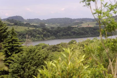  CAXIAS DO SUL, RS, BRASIL, 12/12/2018 - Reportagem do Pioneiro verifica como estão as áreas preservadas pelo Samae como forma de compensar o impacto ambiental das obras da barragem do Marrecas. NA FOTO: lago do Marrecas, com faixa de 100 metros de Área de Preservação Permanente no entorno e áreas de compensação ambiental. (Marcelo Casagrande/Agência RBS)