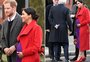 Meghan Markle aposta na tendência color blocking ao combinar vermelho e roxo
