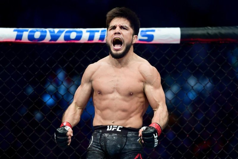 NEW YORK, NEW YORK - JANUARY 19: Henry Cejudo reacts after defeating TJ Dillashaw in the first round during their UFC Flyweight title match at UFC Fight Night at Barclays Center on January 19, 2019 in New York City.   Sarah Stier/Getty Images/AFP