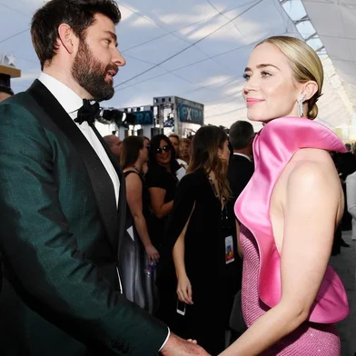 LOS ANGELES, CA - JANUARY 27: John Krasinski and Emily Blunt attend the 25th Annual Screen Actors Guild Awards at The Shrine Auditorium on January 27, 2019 in Los Angeles, California.   Kevork Djansezian/Getty Images/AFP